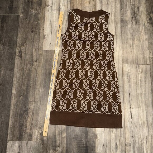 VINEYARD VINES size 4 Dress Brown Sleeveless Sailor's Knot Print Shift Nautical - Picture 6 of 6